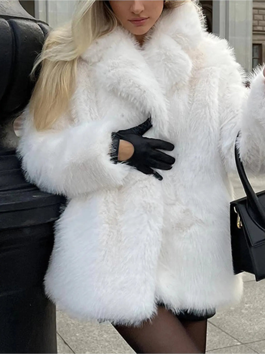 Elegant Sophisticated  Formal Wear V-neck Winter Coat Trendy Attic Store01