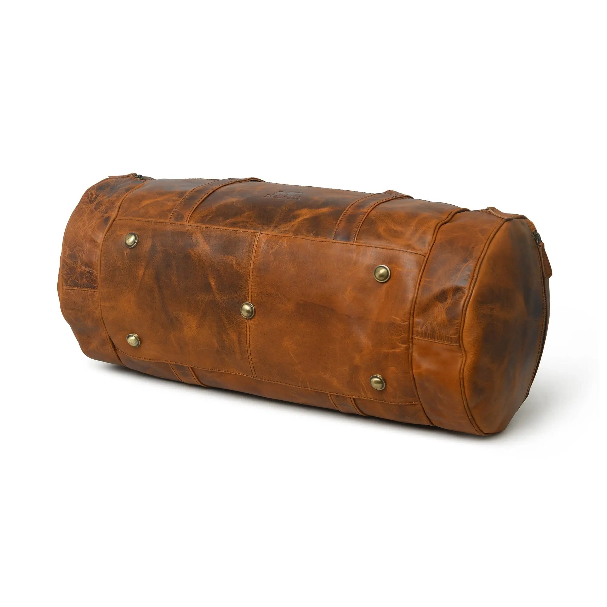 Leather Gym Travel Bag, Round Classy Leather Bags