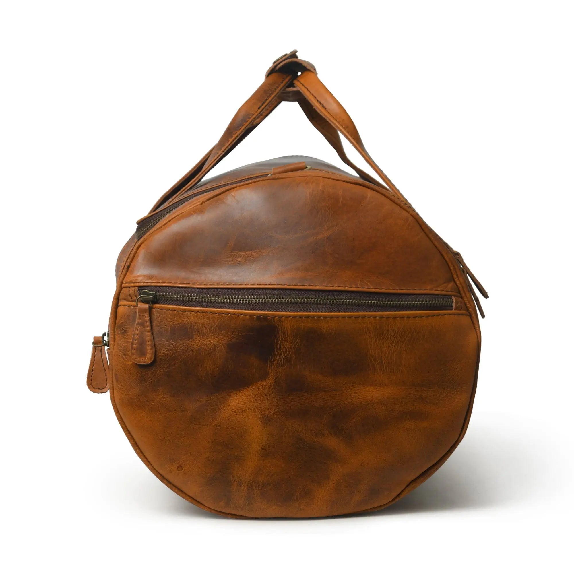 Leather Gym Travel Bag, Round Classy Leather Bags