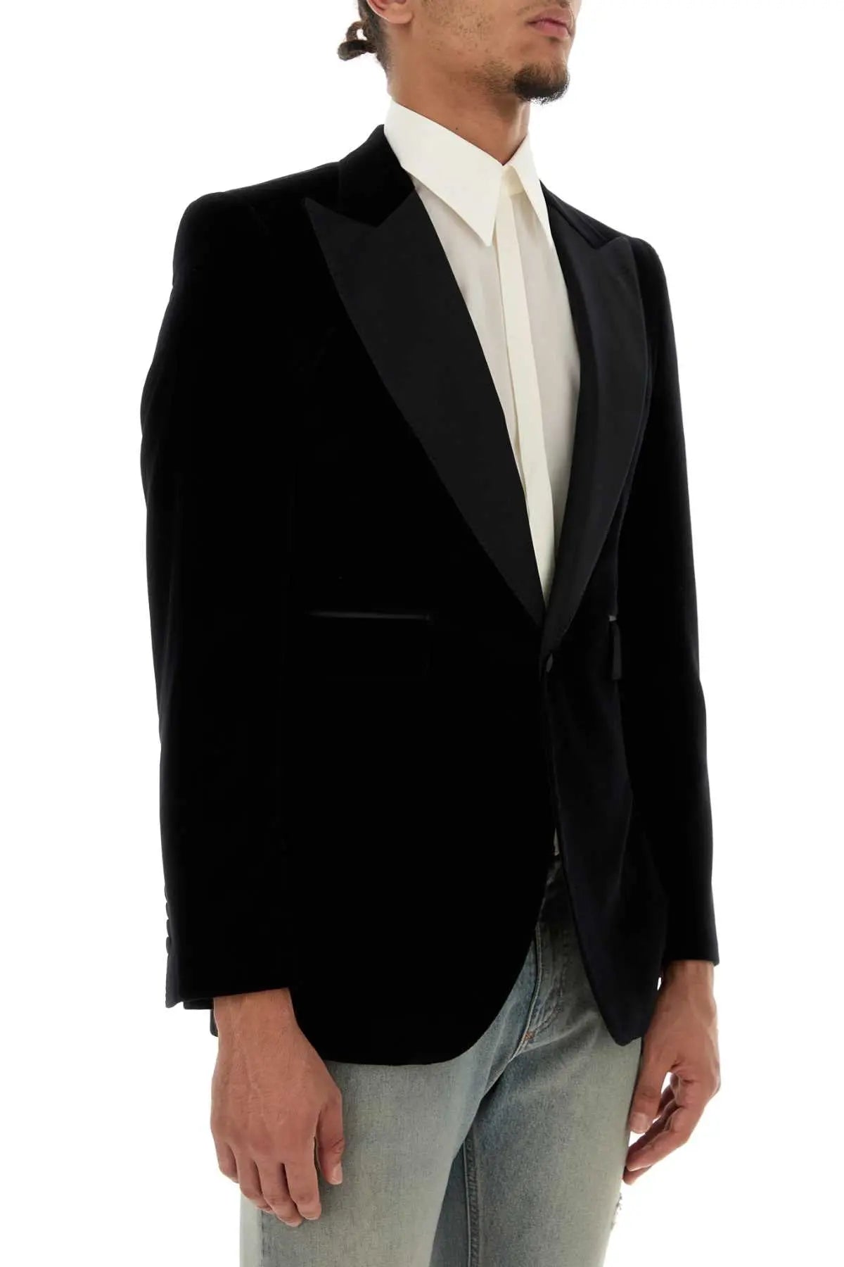 Dolce & Gabbana Men Black Velvet Blazer Luosophy