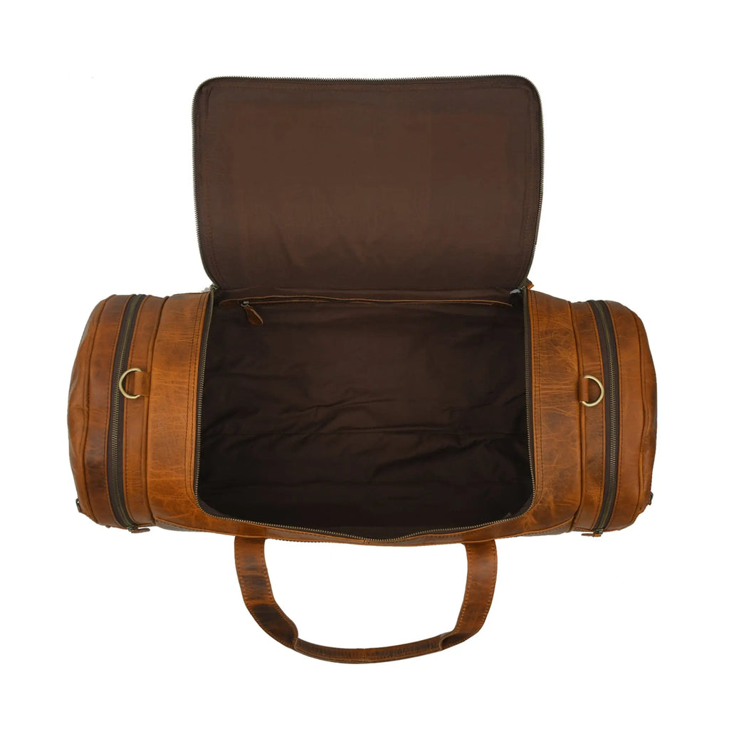 Leather Gym Travel Bag, Round Classy Leather Bags