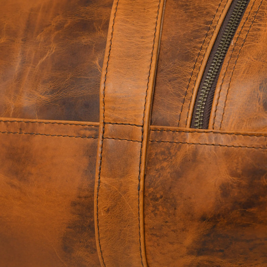 Leather Gym Travel Bag, Round Classy Leather Bags