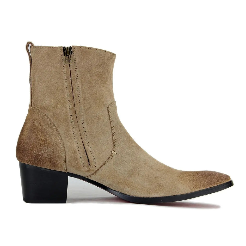 Suede High Heel Chelsea Boots OSSTONE