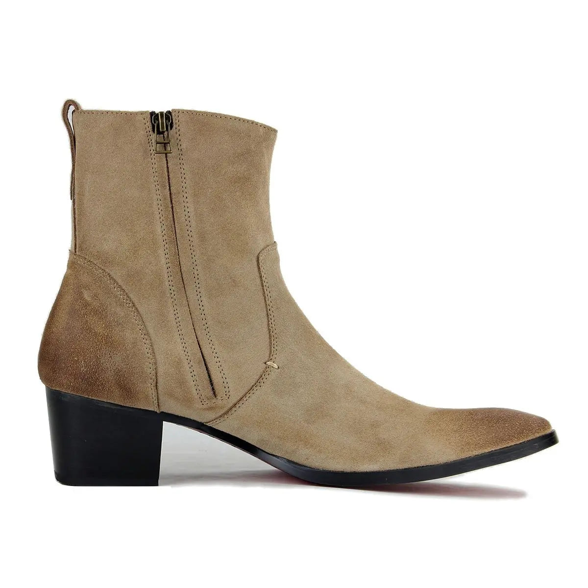 Suede High Heel Chelsea Boots OSSTONE