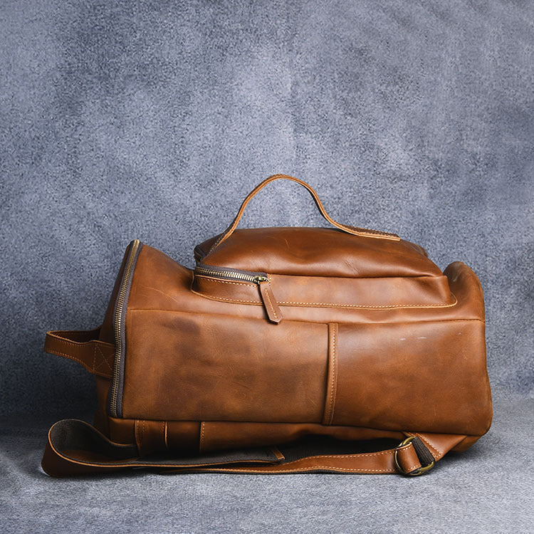 Vintage Crazy Horse Leather Travel Backpack Sell My Stuff