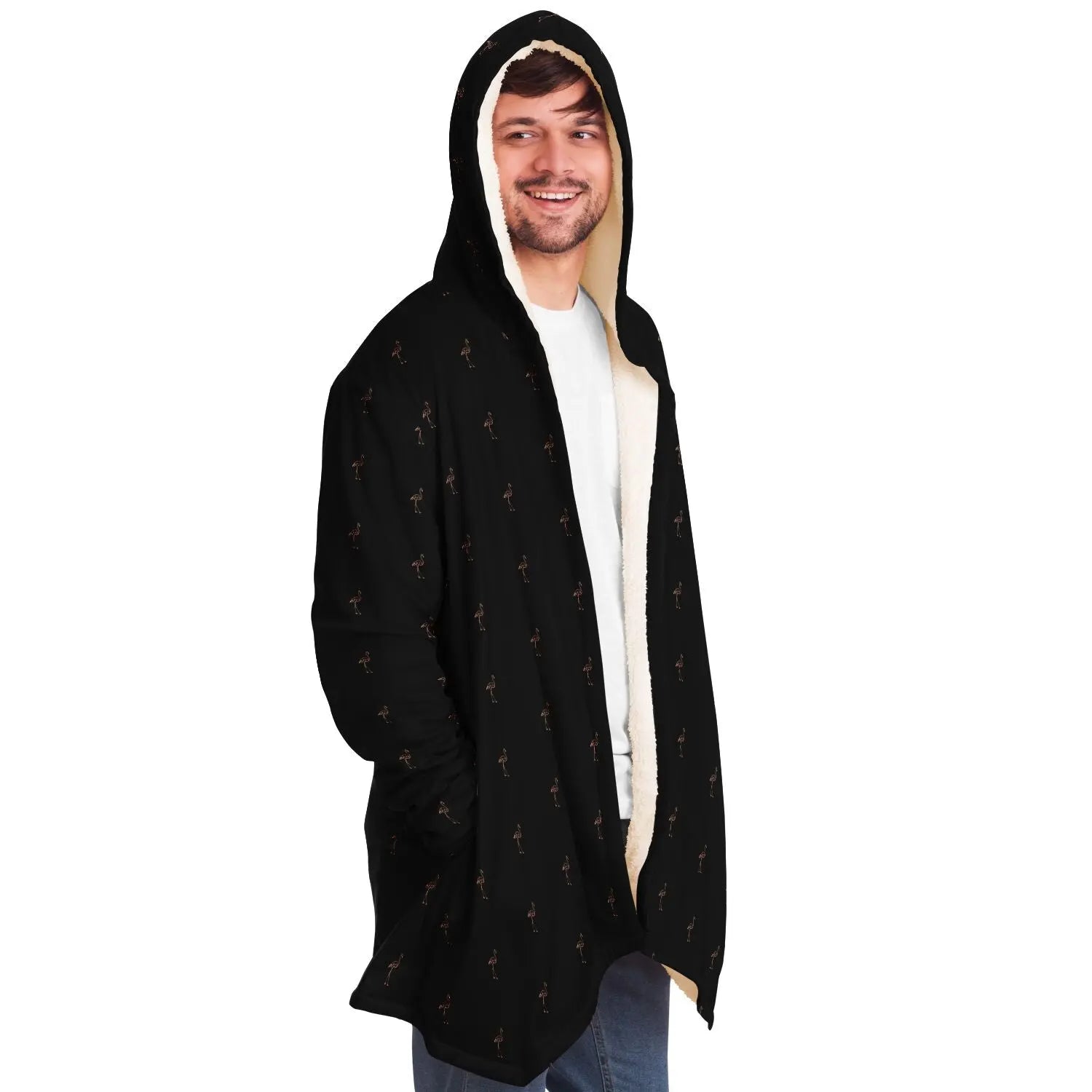 Classic Flamingo Silhouette Cloak Hoodie The Popular Flamingo