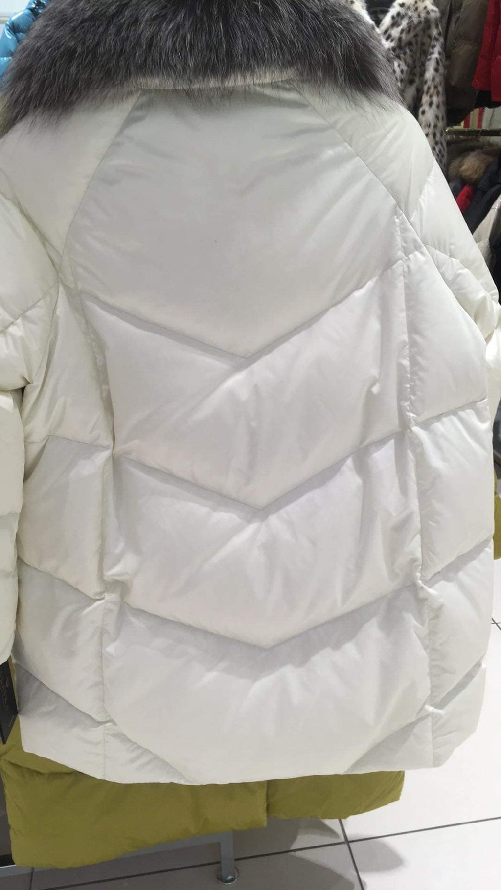 Genuine Silver Fox Fur Belted Down Parka