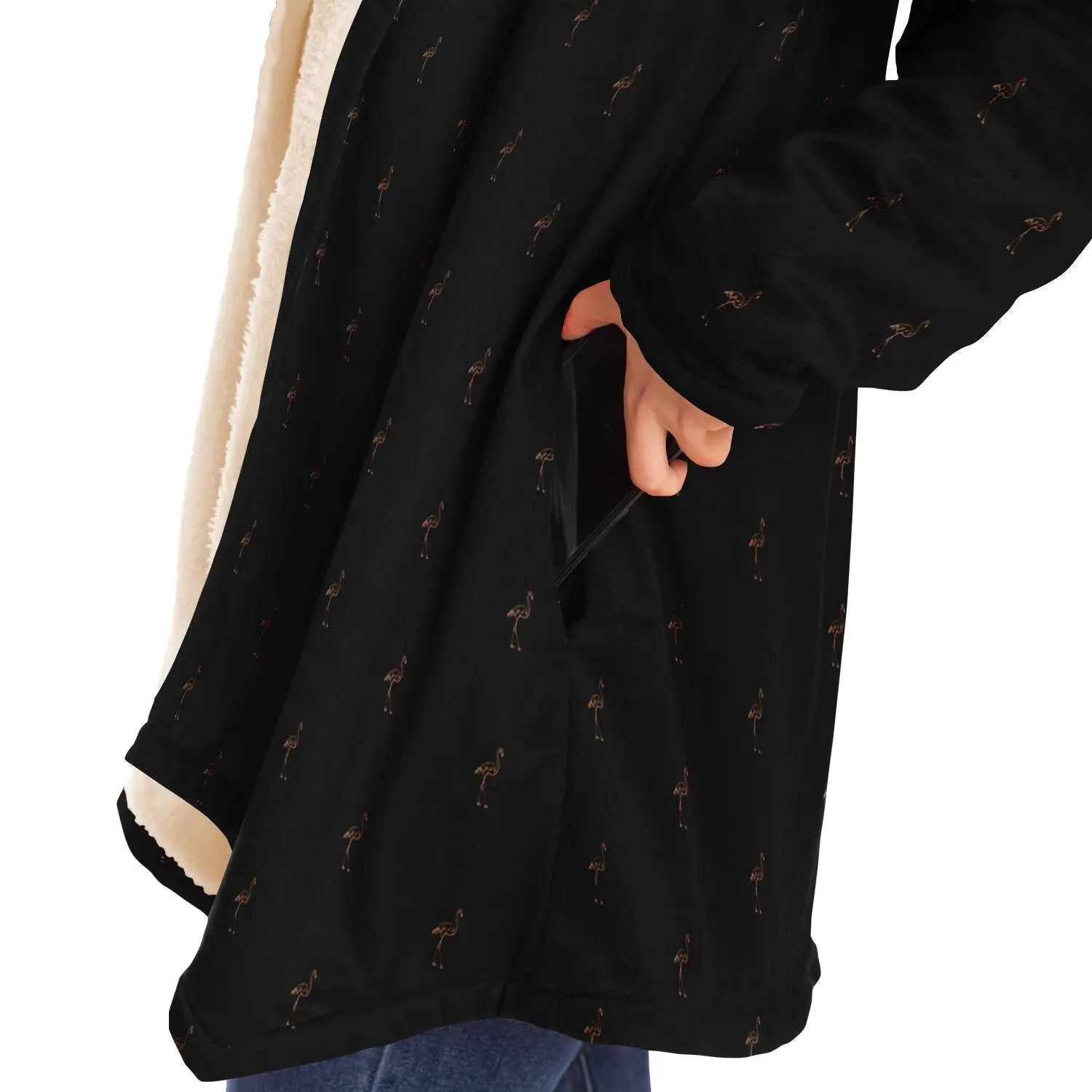Classic Flamingo Silhouette Cloak Hoodie The Popular Flamingo