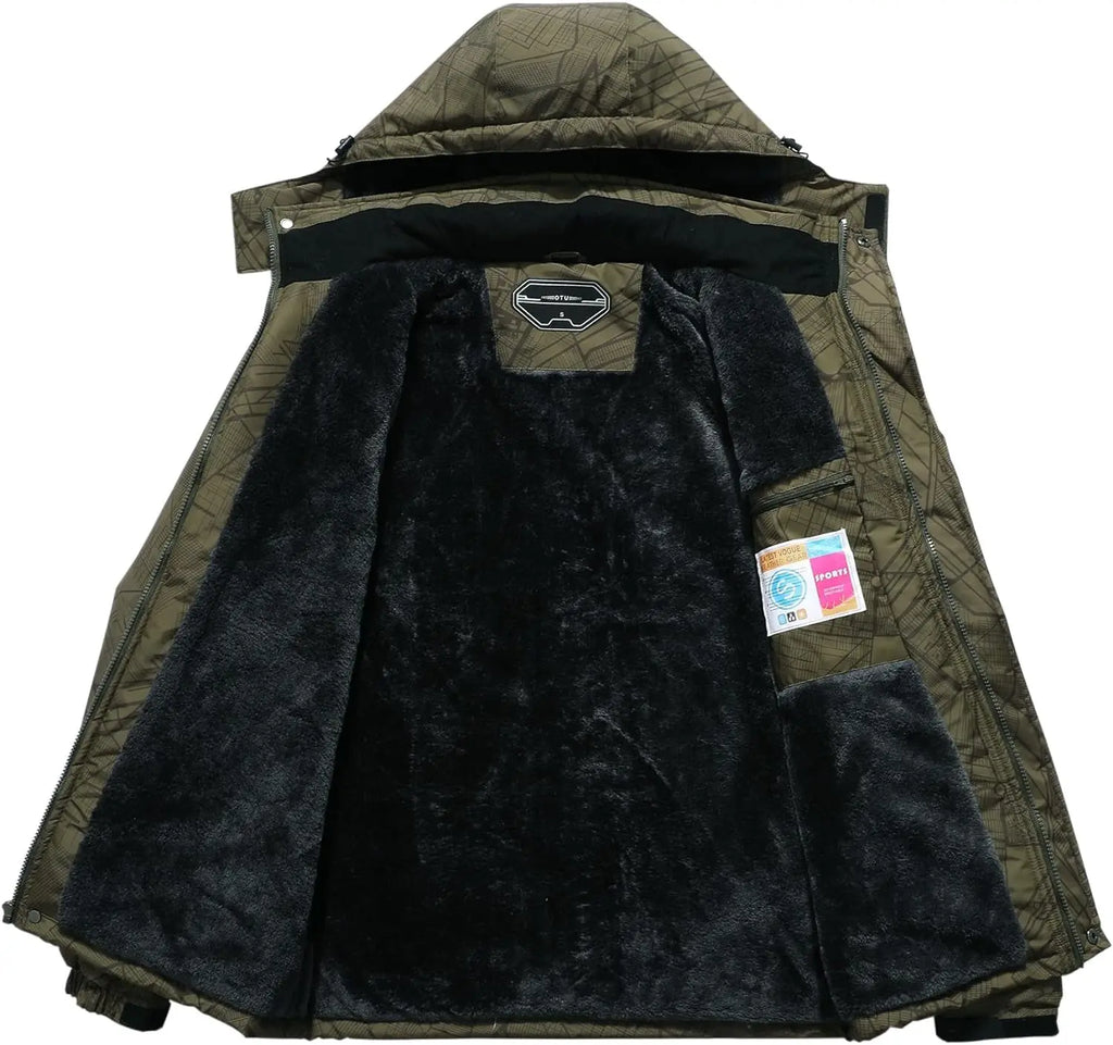 Men's Waterproof Ski Jacket Snowboarding Windbreaker Warm Winter Hooded Mountain Snow Coat Rnispir Store