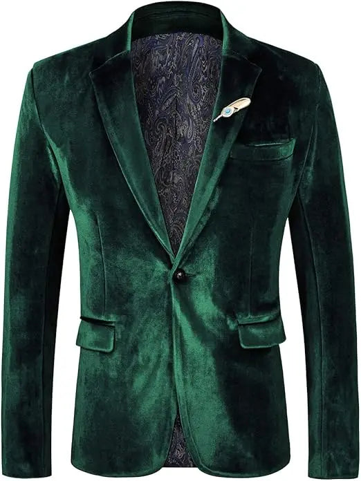 Green Velvet Blazer Avelay Fashion