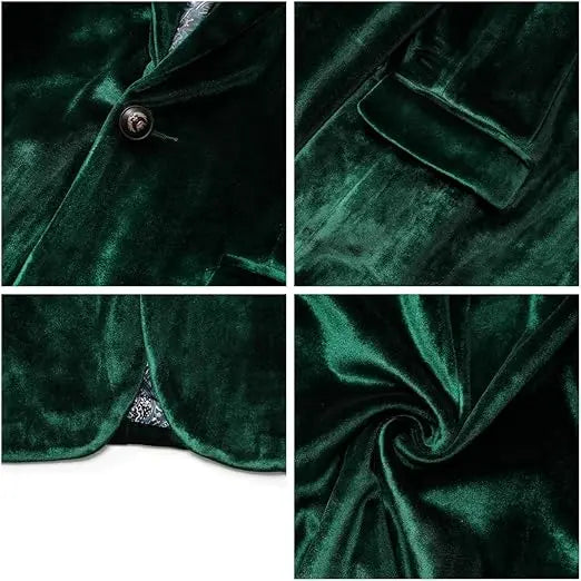 Green Velvet Blazer Avelay Fashion