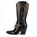 Knight Studded Cowboy Boots | Punk Rock Style with Rivets & Chains Country in My Heart