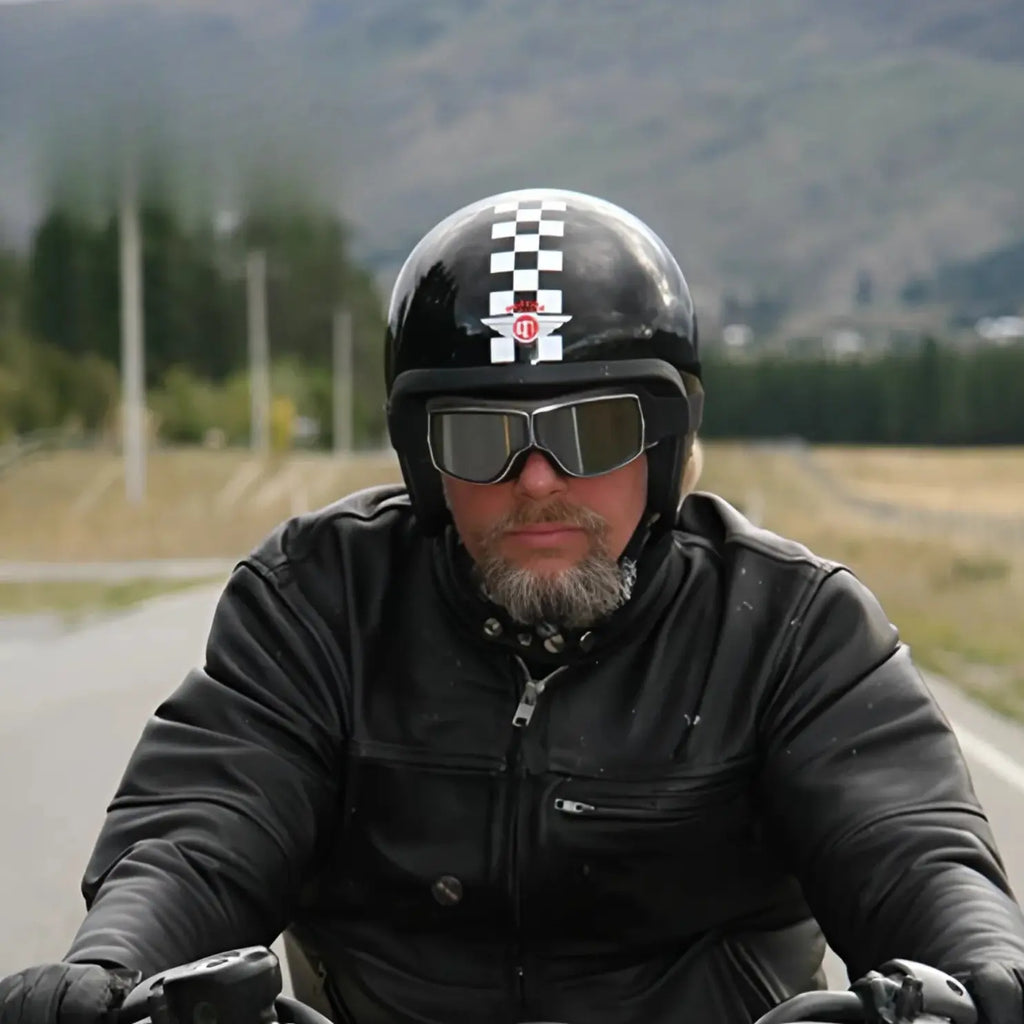 Vintage Leather Motorcycle Goggles BikerZoneZ