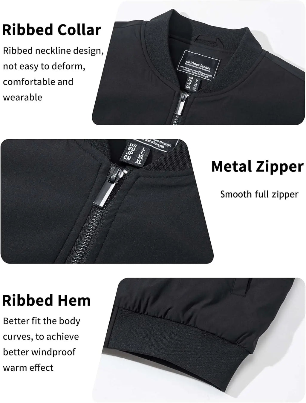 7DAY'S Men's Bomber Jackets Thermal Quilted Jacket Water Resistant Warm Winter Coats 7DAY'S