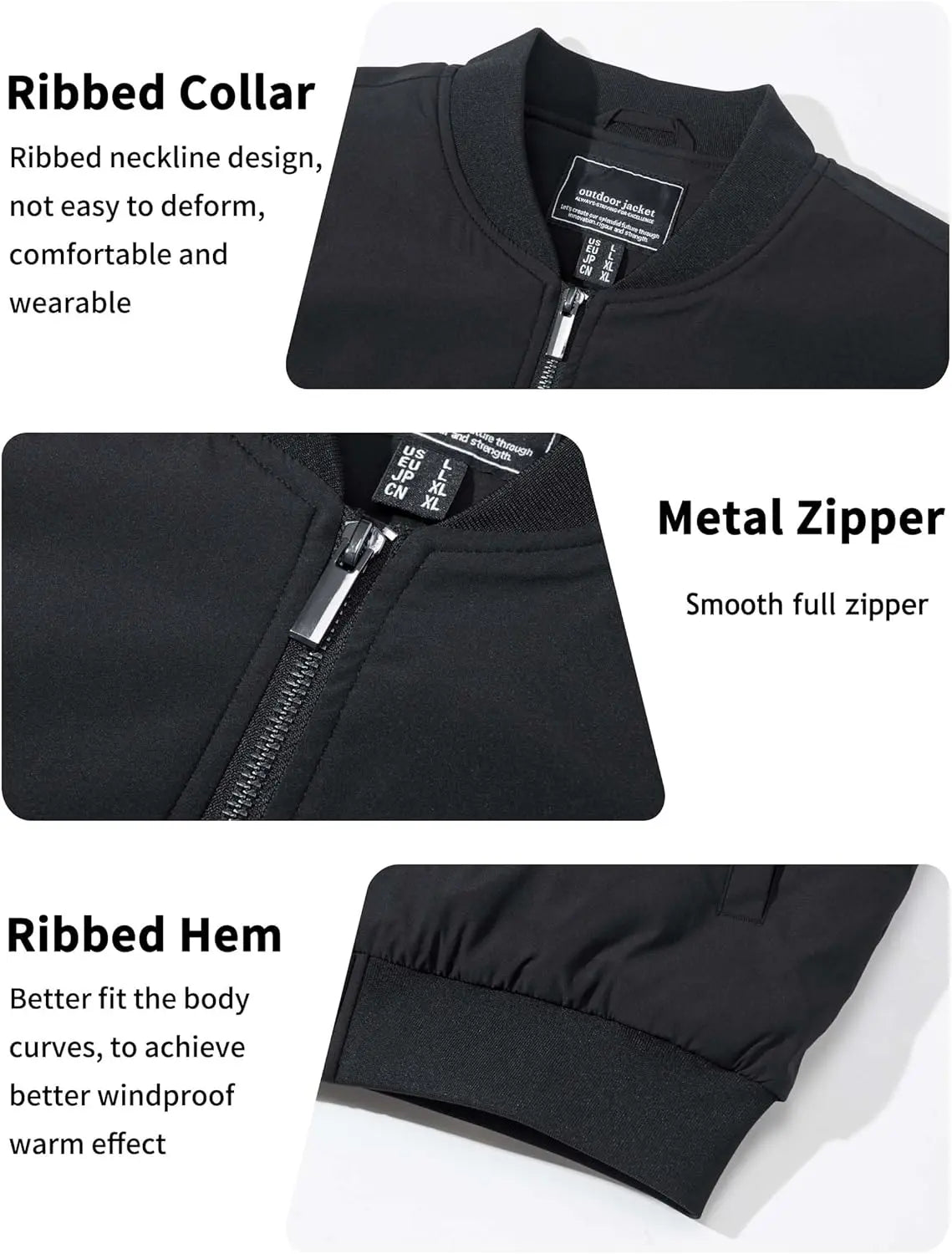 7DAY'S Men's Bomber Jackets Thermal Quilted Jacket Water Resistant Warm Winter Coats 7DAY'S