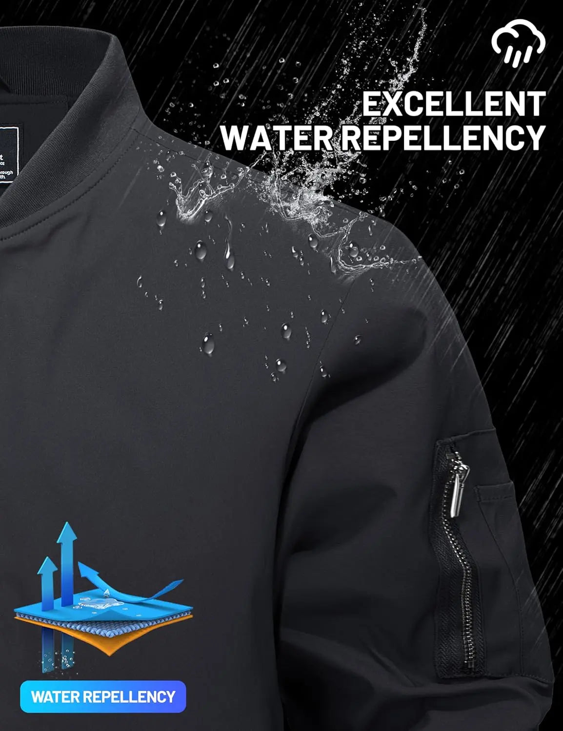 7DAY'S Men's Bomber Jackets Thermal Quilted Jacket Water Resistant Warm Winter Coats 7DAY'S