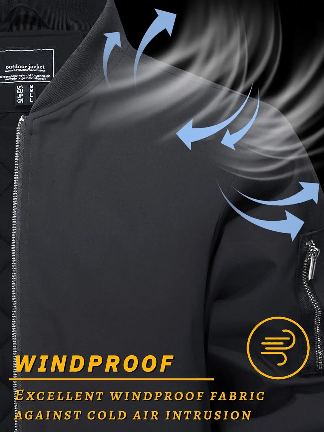 7DAY'S Men's Bomber Jackets Thermal Quilted Jacket Water Resistant Warm Winter Coats 7DAY'S