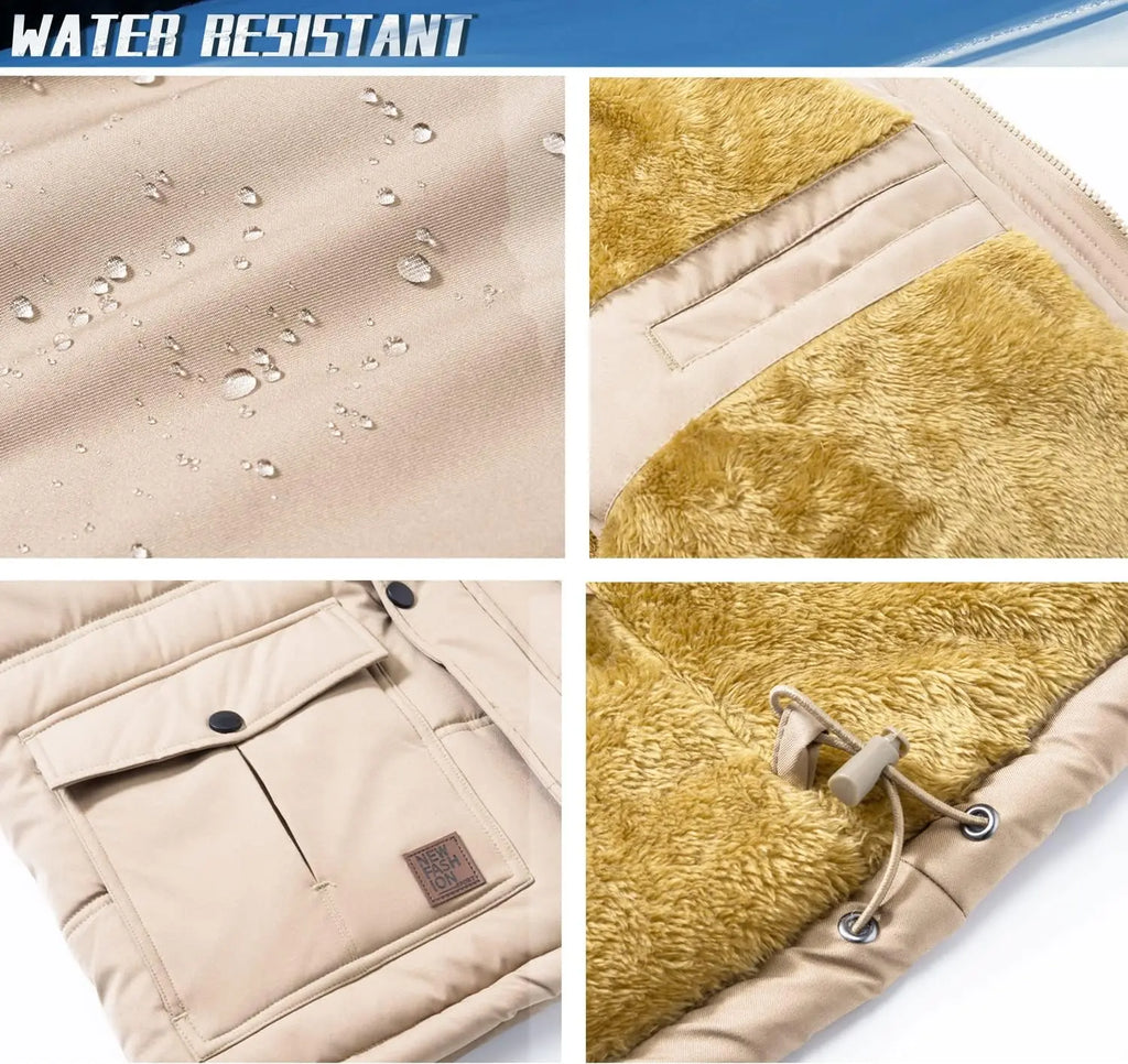 7DAY'S Men's Winter Jacket with Hood Water Repellent Windproof Thicken Parka Winter Coat 7DAY'S