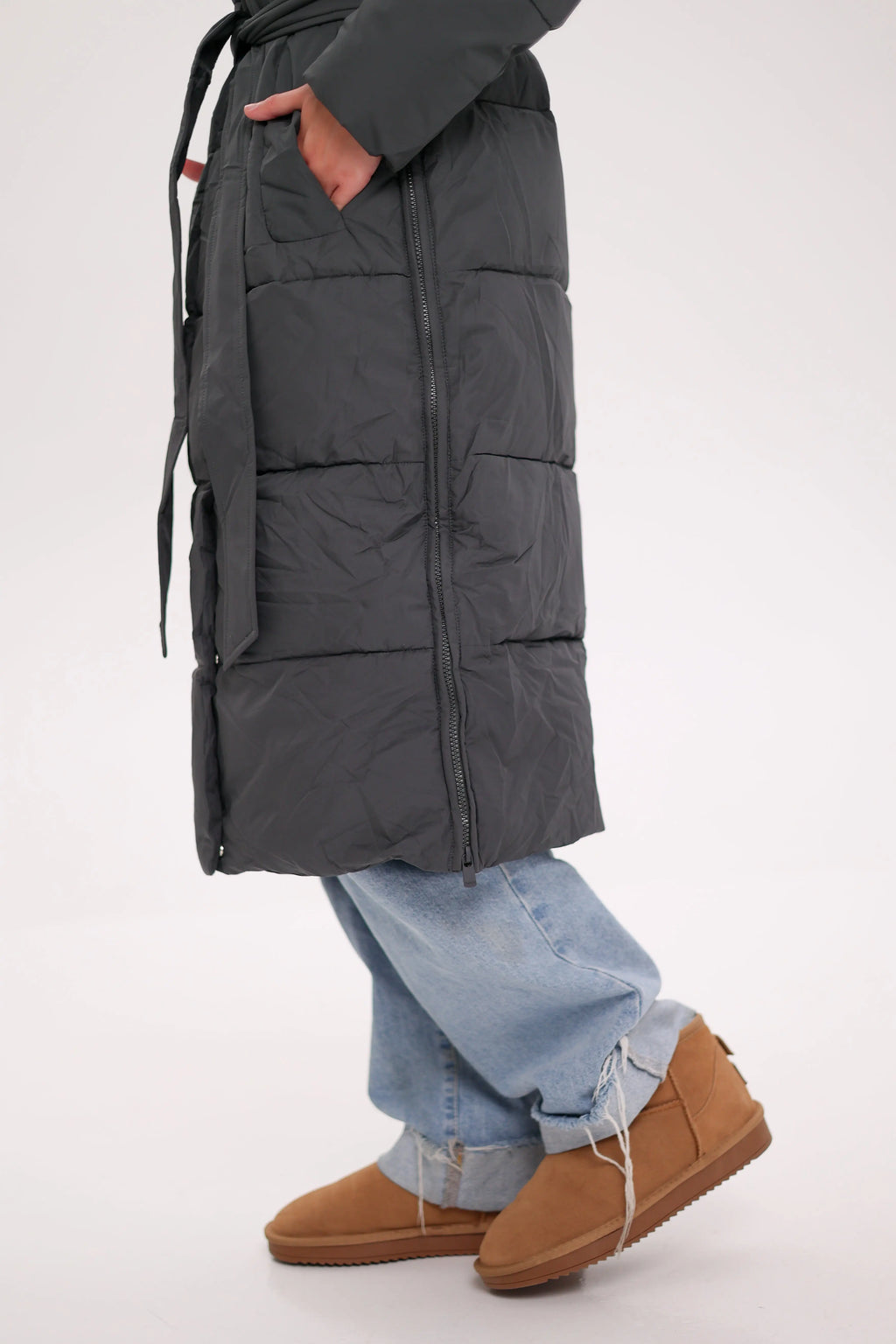 Genuine Silver Fox Belted Winter Insulated Coat Alaska® Outerwear Company