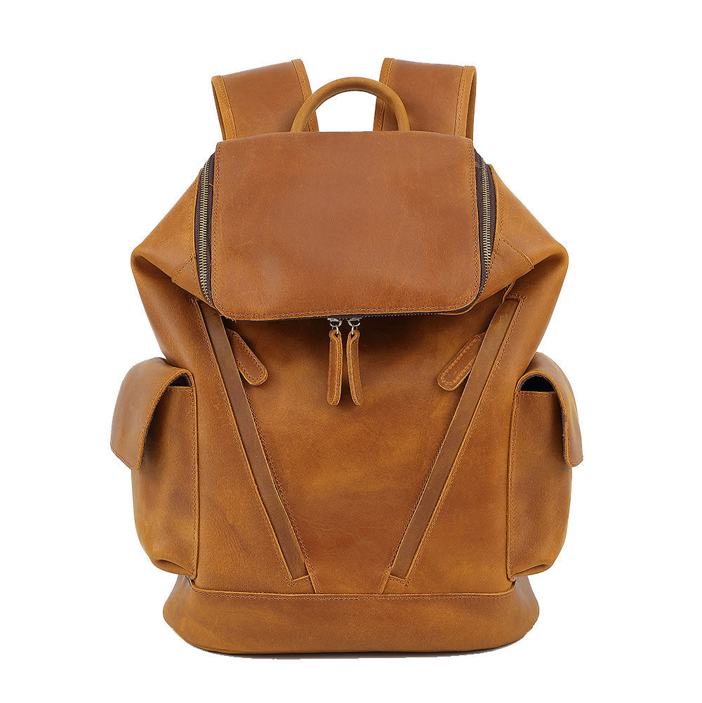 Men's Large Capacity Leather Travel Backpack Sell My Stuff