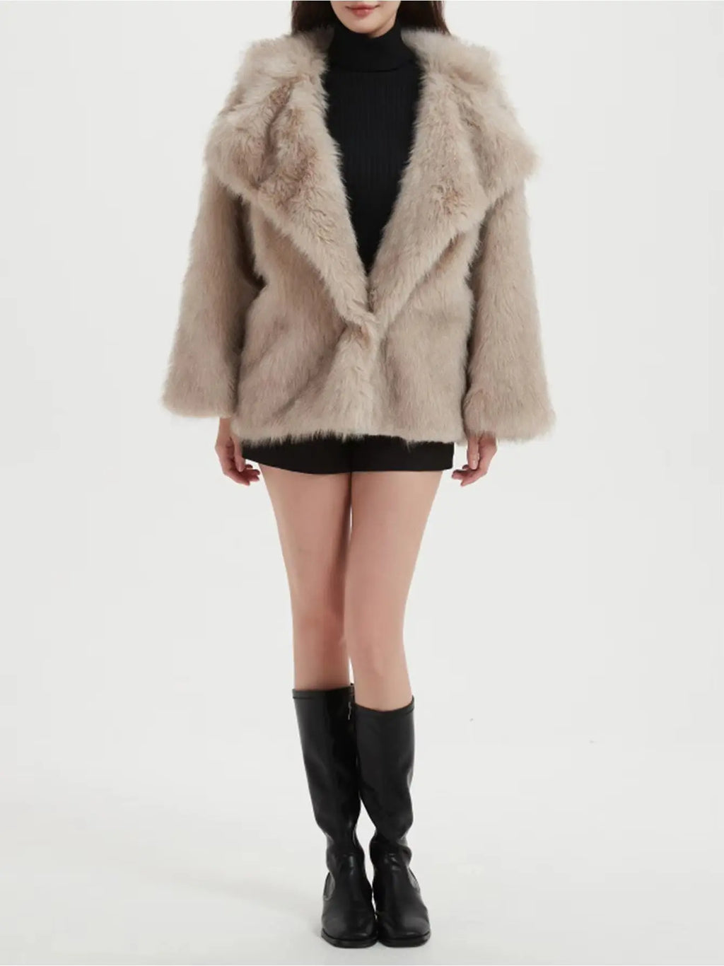 Elegant Sophisticated  Formal Wear V-neck Winter Coat Trendy Attic Store01