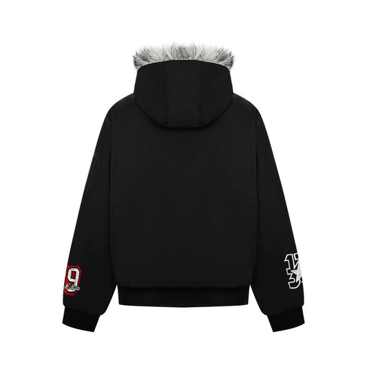 Embroidered Cotton Jacket with Badge Letters