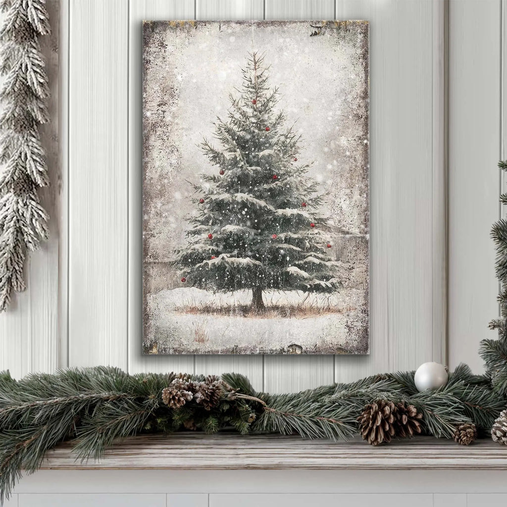 Vintage Pine Tree Christmas Wall Art III Tailored Canvases