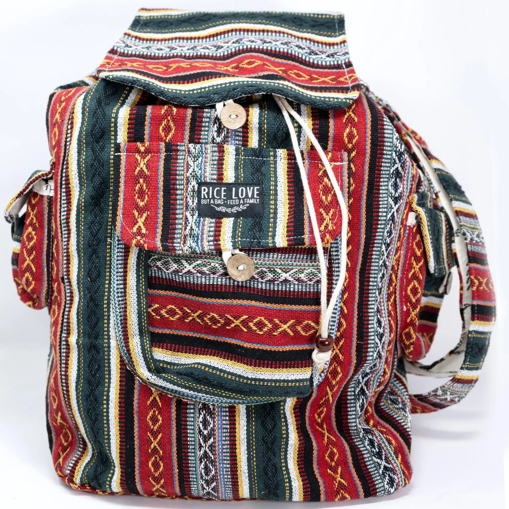 Recycled Travel Backpack Delhi Rice Love