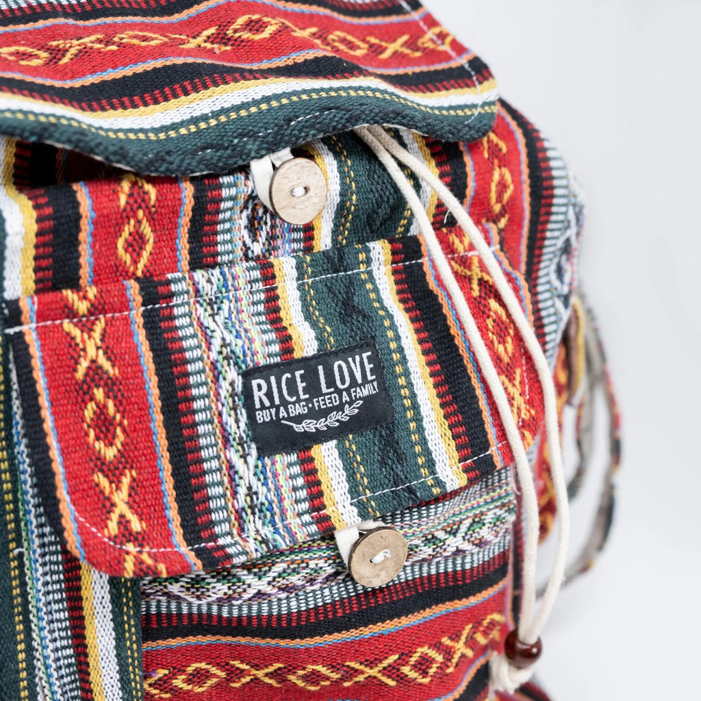 Recycled Travel Backpack Delhi Rice Love