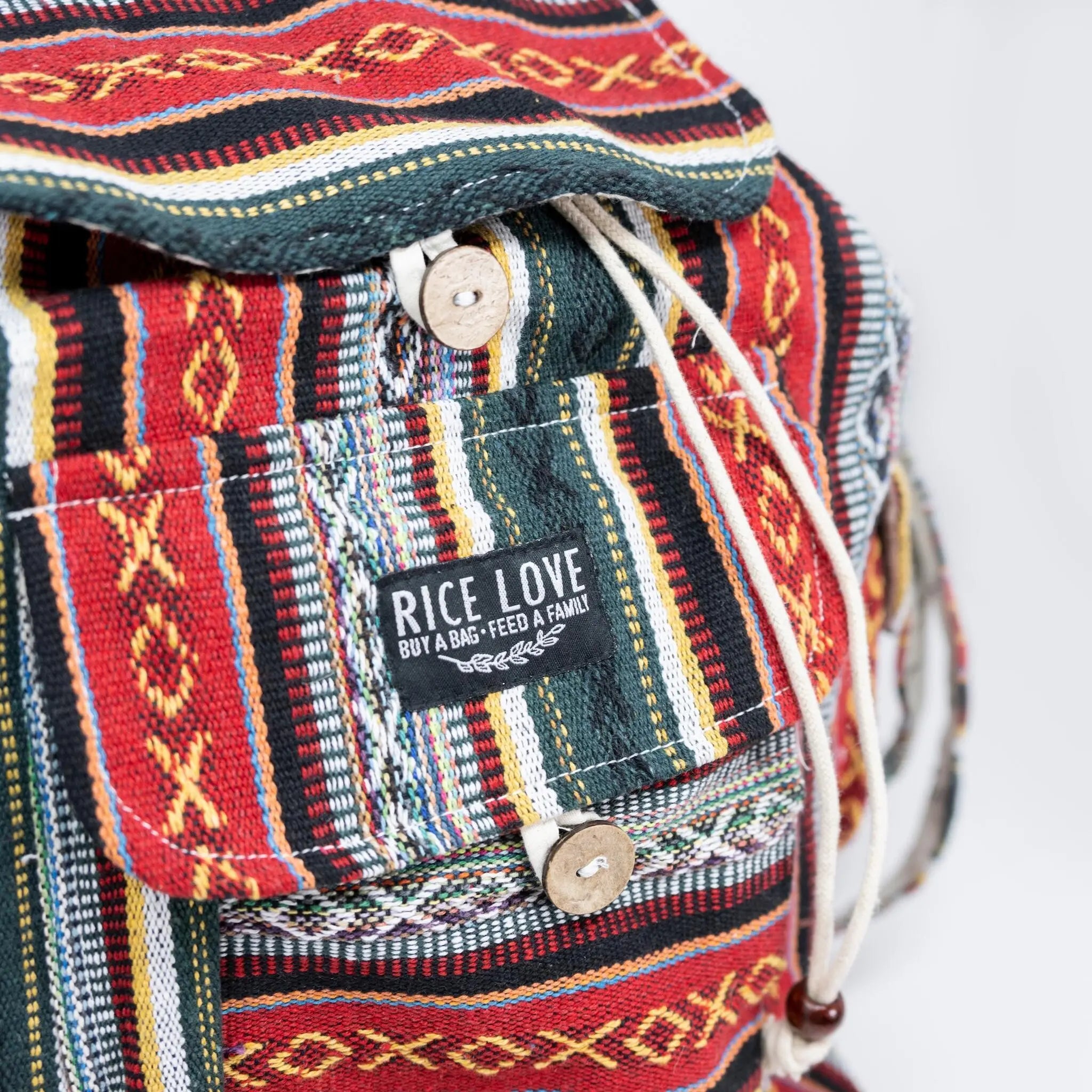 Recycled Travel Backpack Delhi Rice Love