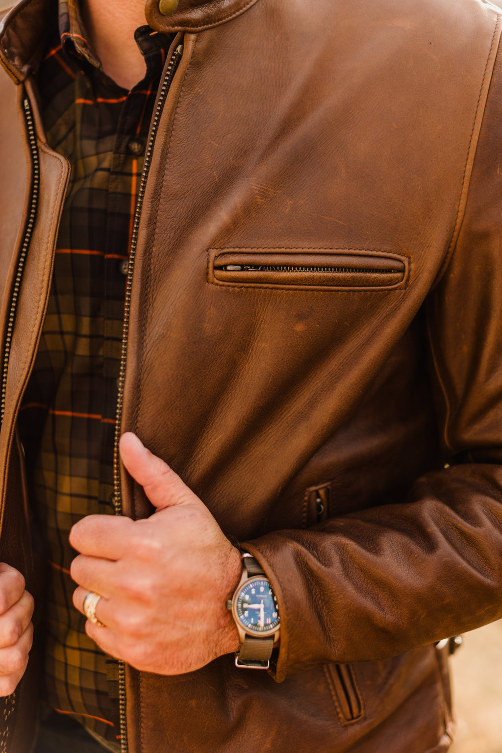 Schott x Ball and Buck Perfecto Leather Jacket