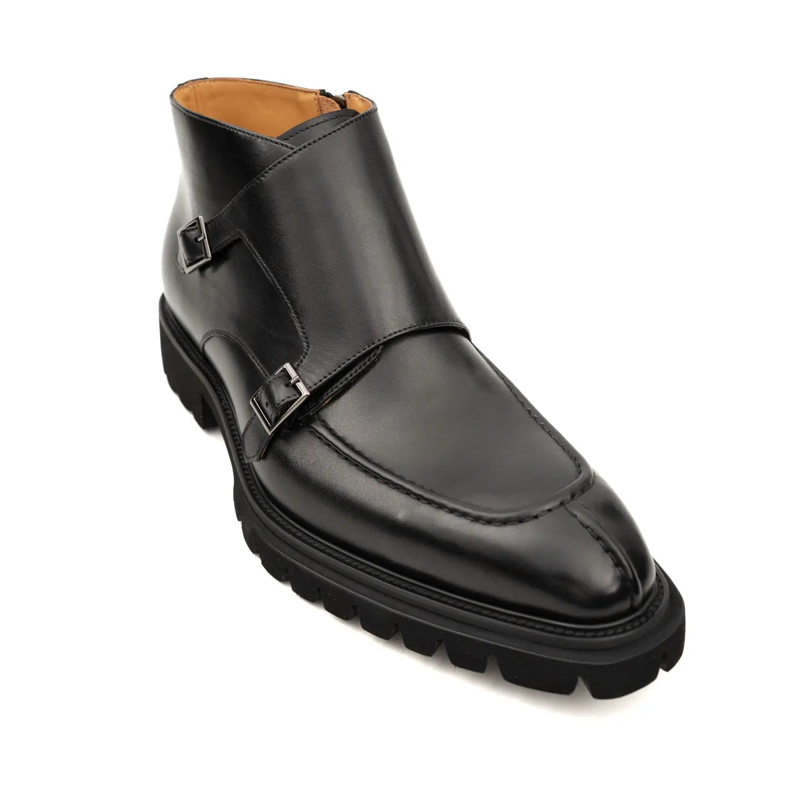 Black Double Monk Lug Boot