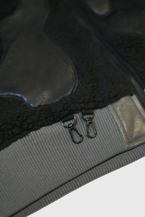 Sherpa & Faux Leather Bomber Jacket