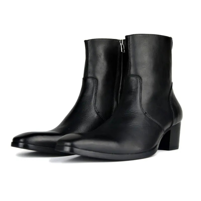 Dress Boot for Men Leather Chelsea Boots Mild Heel Shoes OS-JY002-US OSSTONE