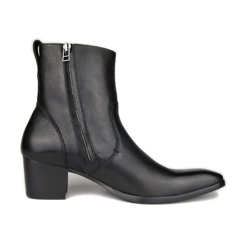 Dress Boot for Men Leather Chelsea Boots Mild Heel Shoes OS-JY002-US OSSTONE