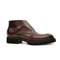 Borwn Burnished Double Monk Boot