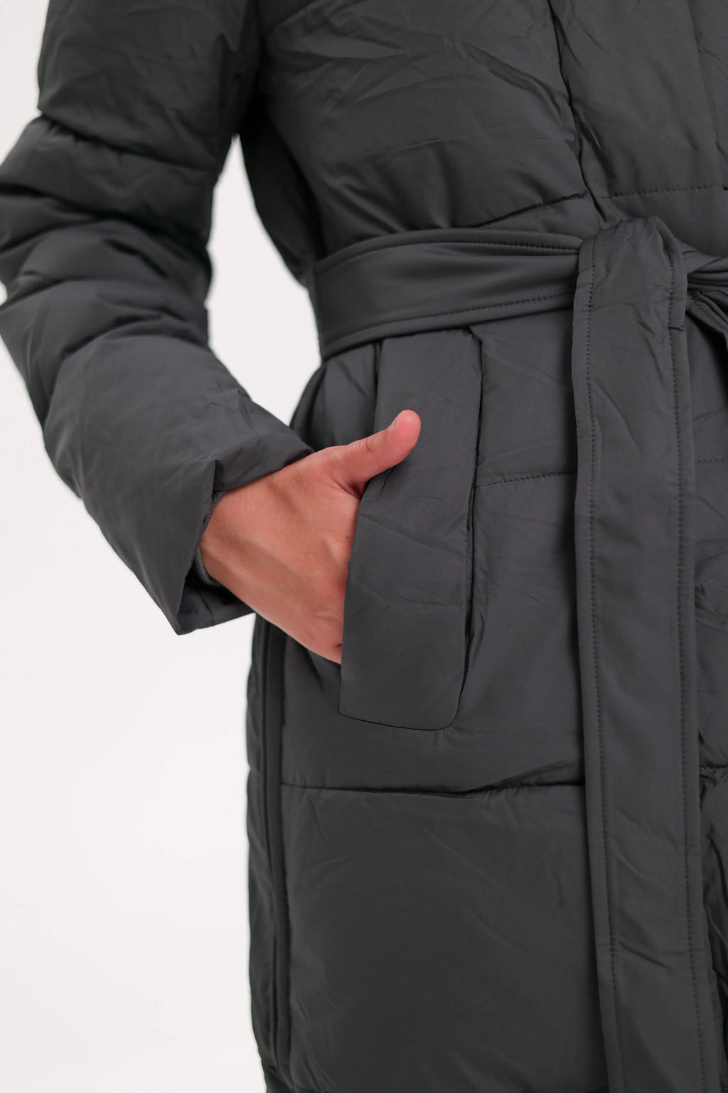 Genuine Silver Fox Belted Winter Insulated Coat Alaska® Outerwear Company