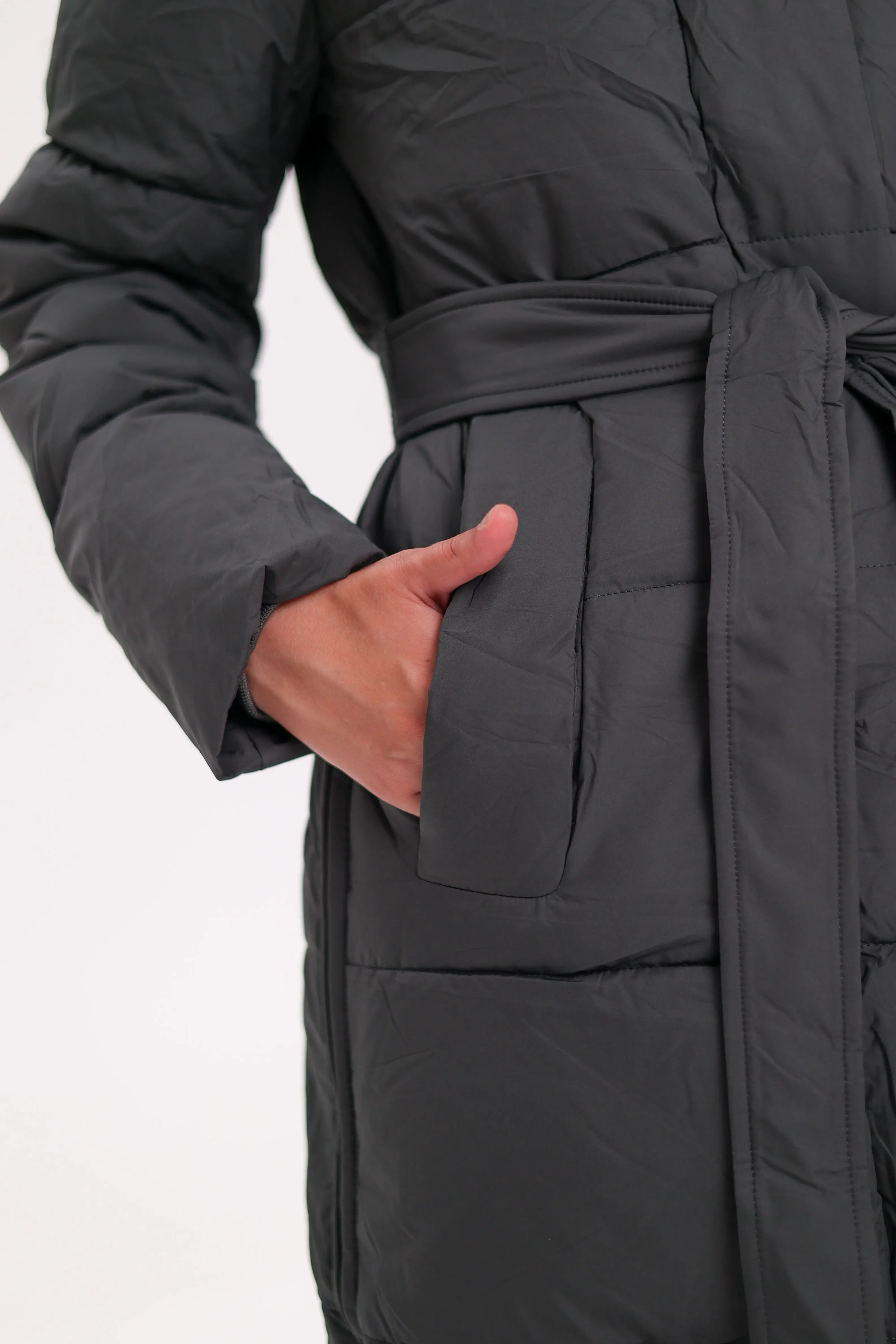 Genuine Silver Fox Belted Winter Insulated Coat Alaska® Outerwear Company