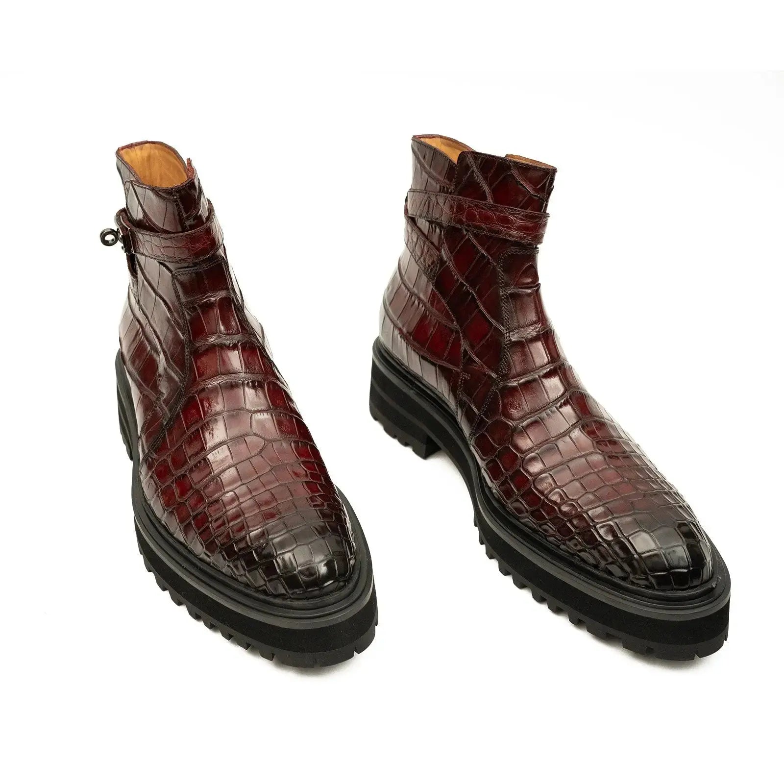 Handmade Nile Croc Chelsea Boots with Buckle DV DIVINCH