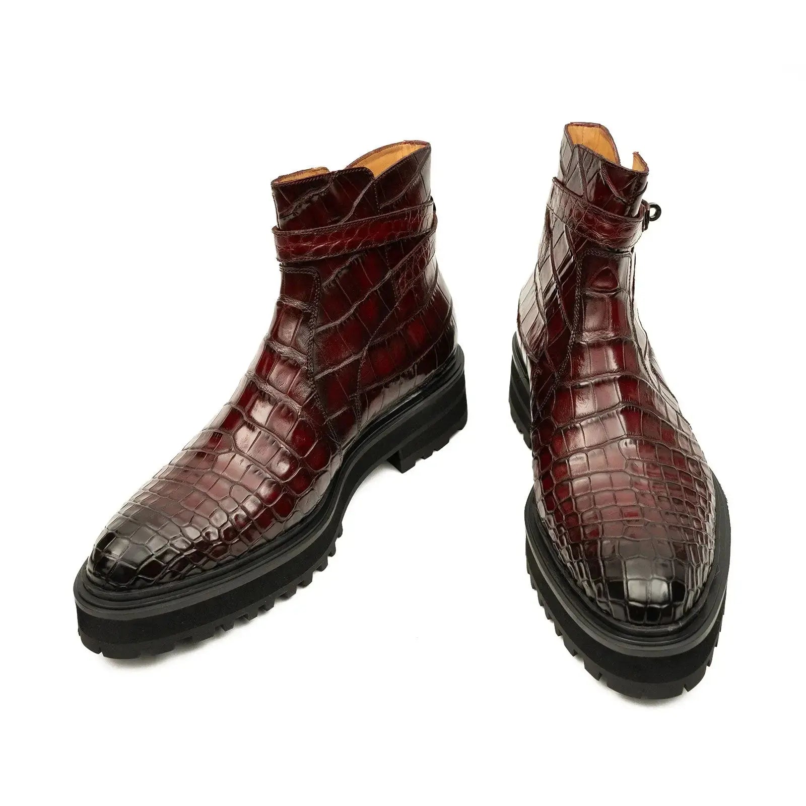 Handmade Nile Croc Chelsea Boots with Buckle DV DIVINCH