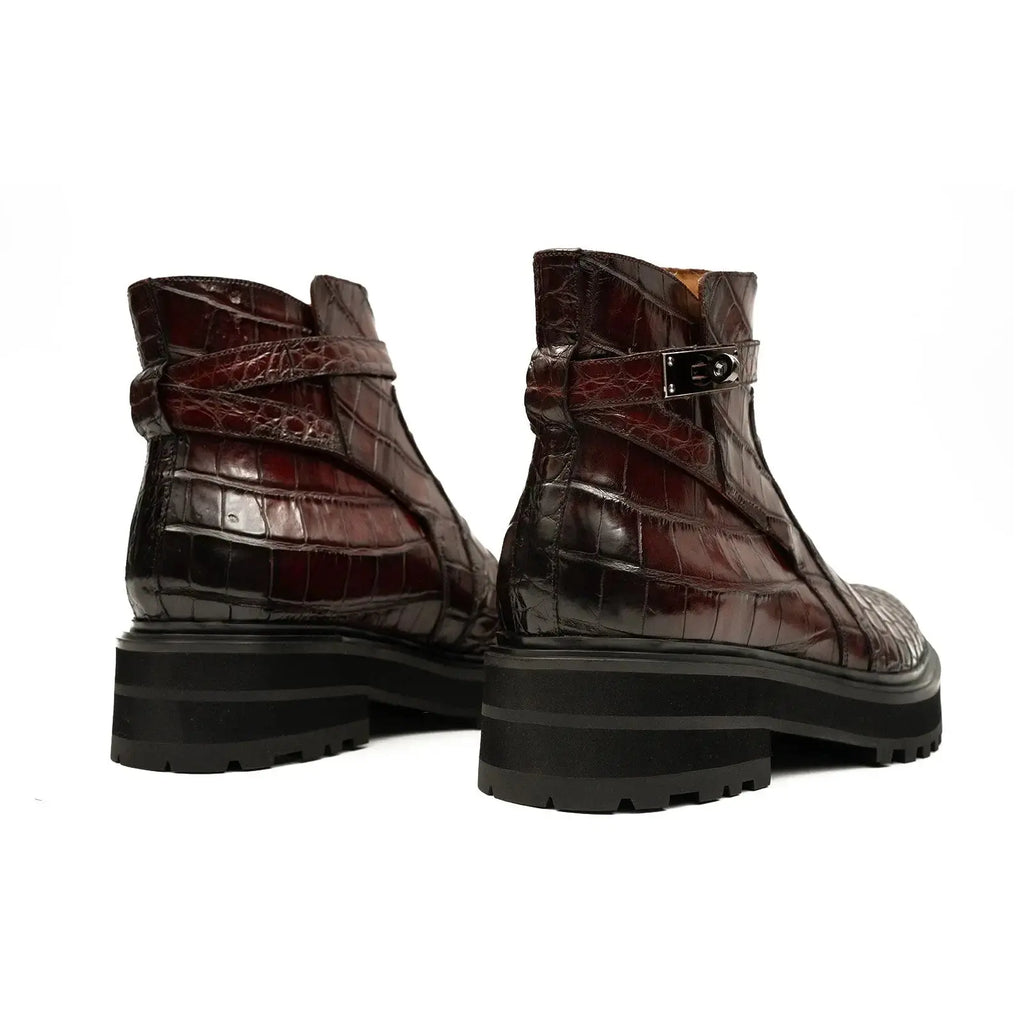 Handmade Nile Croc Chelsea Boots with Buckle DV DIVINCH