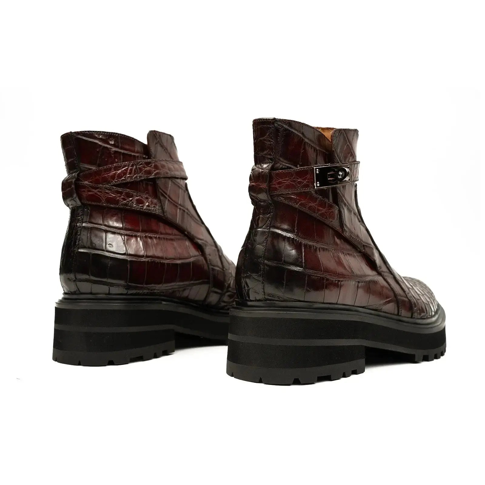 Handmade Nile Croc Chelsea Boots with Buckle DV DIVINCH