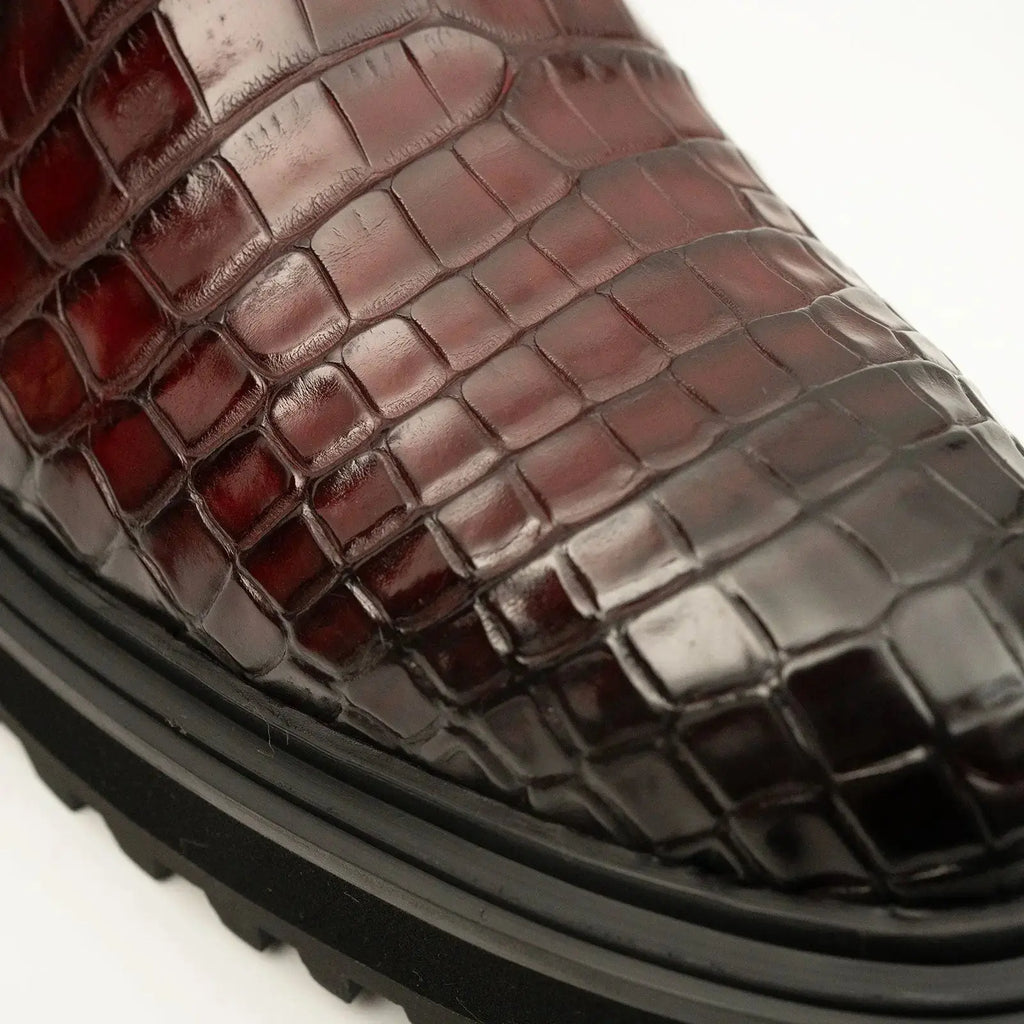 Handmade Nile Croc Chelsea Boots with Buckle DV DIVINCH