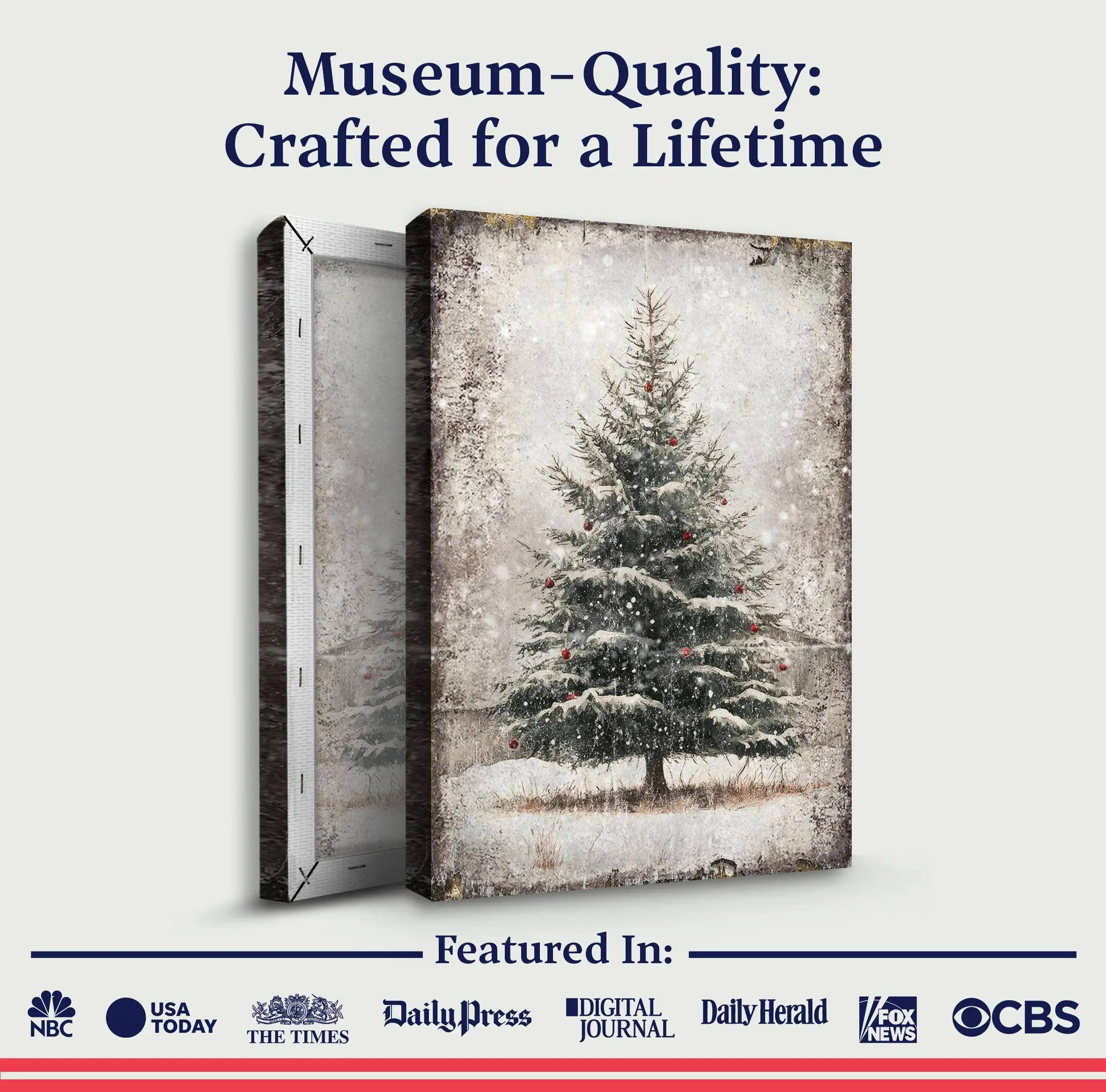 Vintage Pine Tree Christmas Wall Art III Tailored Canvases