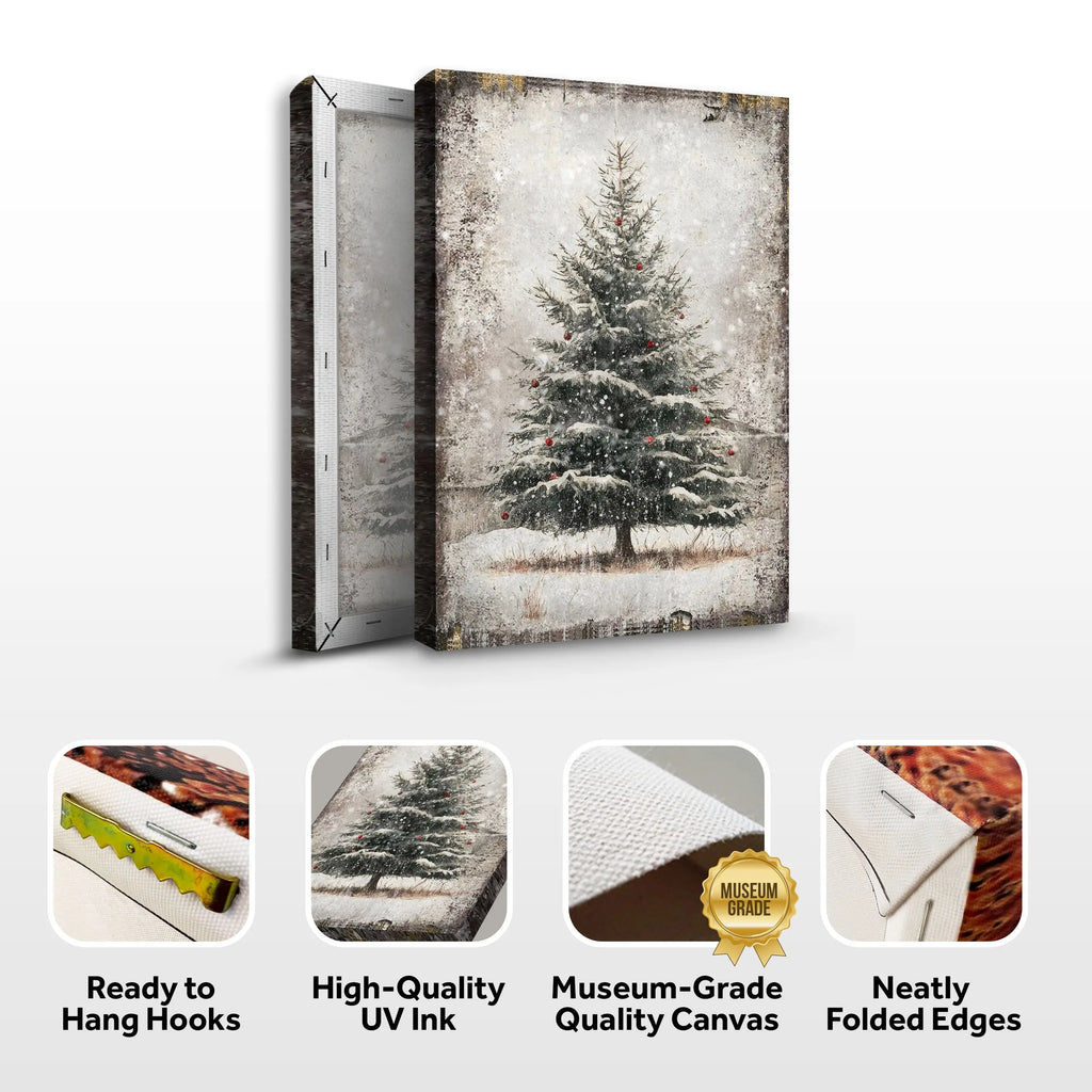 Vintage Pine Tree Christmas Wall Art III Tailored Canvases