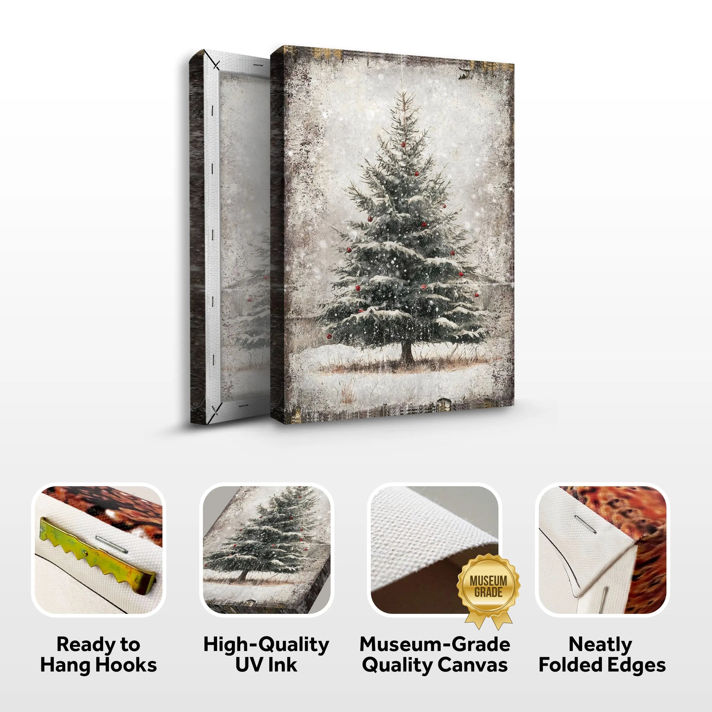 Vintage Pine Tree Christmas Wall Art III Tailored Canvases