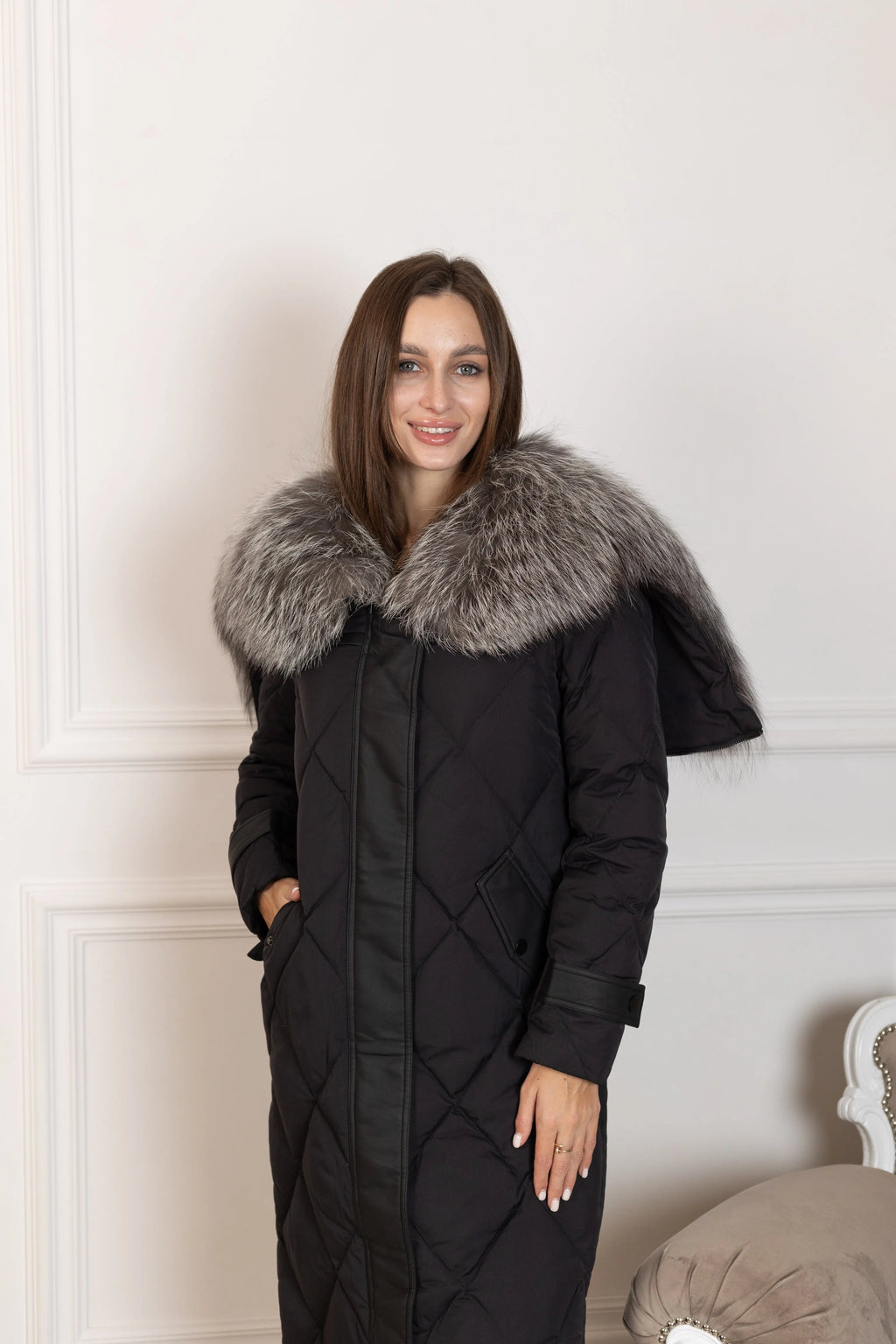Genuine Silver Fox Fur Collar-Hood Down Winter Coat Alaska® Outerwear Company