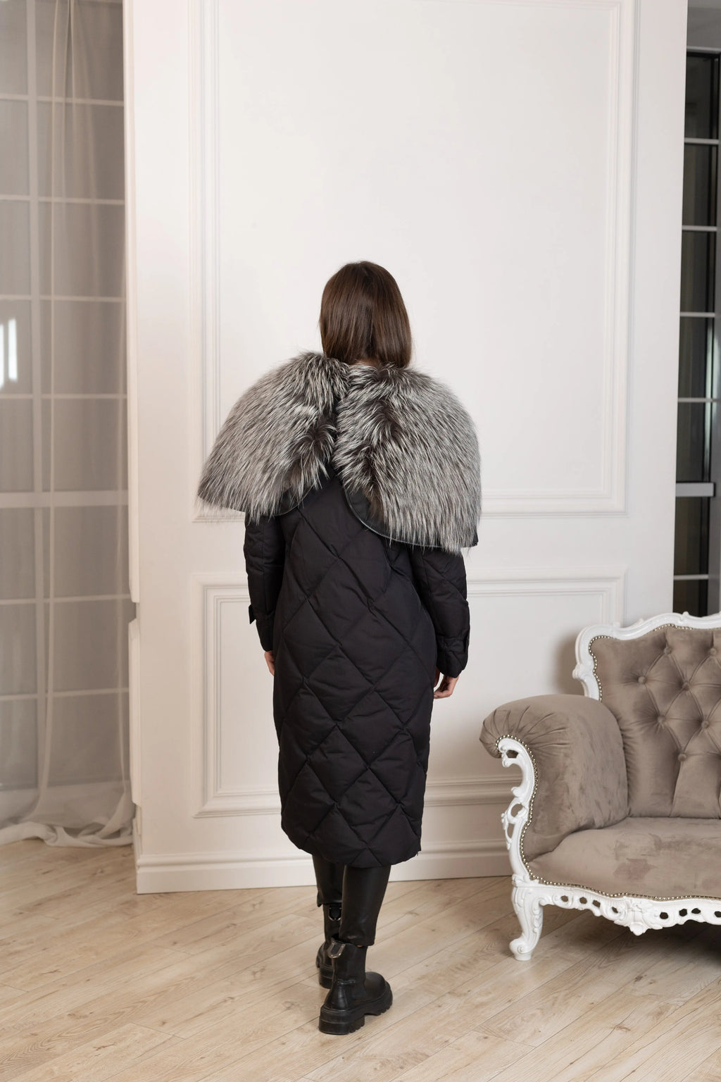 Genuine Silver Fox Fur Collar-Hood Down Winter Coat Alaska® Outerwear Company