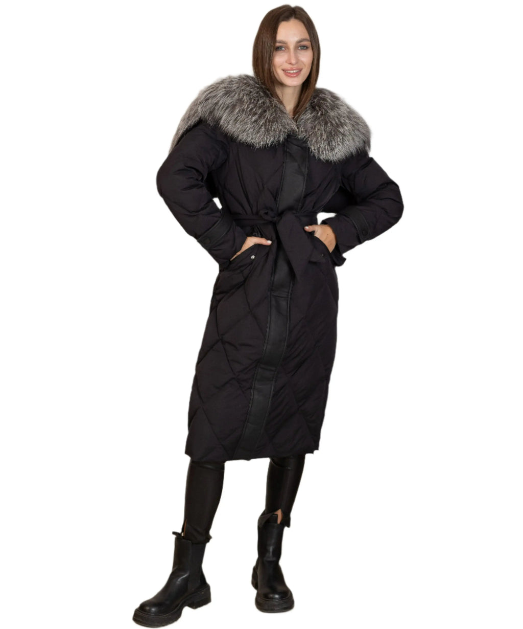 Genuine Silver Fox Fur Collar-Hood Down Winter Coat Alaska® Outerwear Company