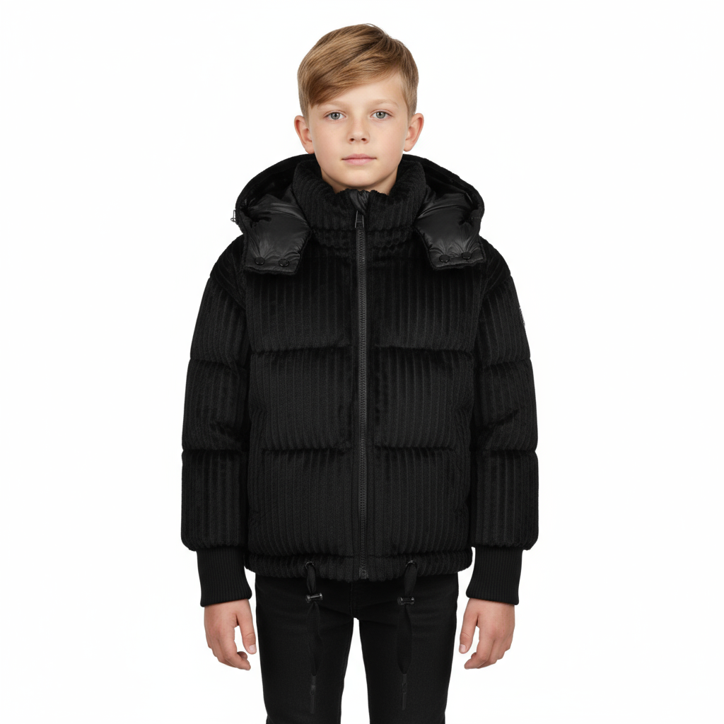 Raygo Black Corduroy Jacket | Timeless Style, Soft Texture & Comfort